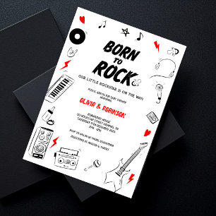 Invitación Nacido en Rock Star Baby Shower