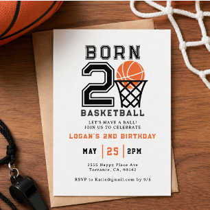 Invitación Nacido para el Baloncesto   Cumpleaños de Deportes