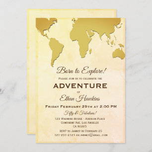 Invitación Nacido para explorar aventuras Viajes al Mundo