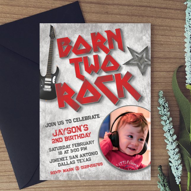 Invitación Nacido para Rock con Imagen (Subido por el creador)