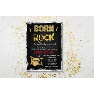 Invitación Nacido para Rock Rock Star Baby Shower