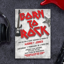Invitación Nacido para Rockear - Baby Shower