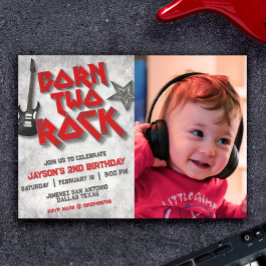 Invitación Nacido para Rockear con Foto de Paisaje