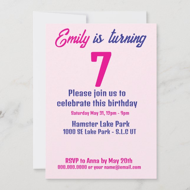 Invitación Nacido para ser Chica de cumpleaños de un martillo (Reverso)