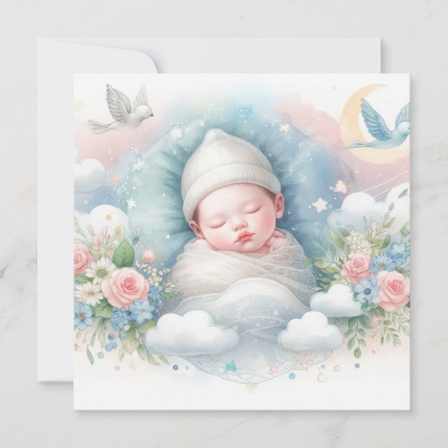 Invitación Nacido recién nacido (Anverso)