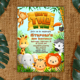 Invitación Nacidos dos dos sean salvajes - Safari segundo cum