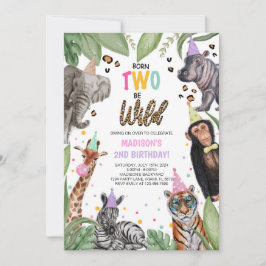 Invitación Nacidos dos dos sean salvajes Safari segundo cumpl