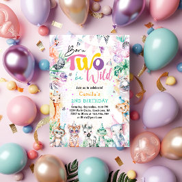 Invitación Nacidos dos Dos Serán Salvajes Animales Safari Tro