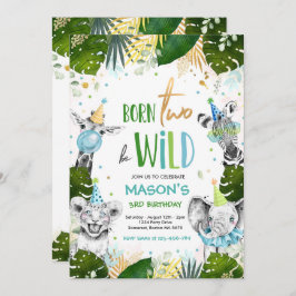 Invitación Nacidos dos Dos Serán Salvajes Fiestas de Animales