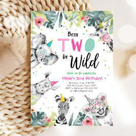Invitación Nacidos dos Dos Serán Salvajes Fiestas Safari Anim