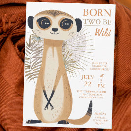 Invitación Nacidos Dos Sean Salvajes Safari Meerkat Segundo C