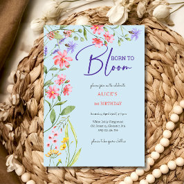 Invitación Nacidos para florecer flores silvestres cumpleaños