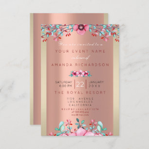 Invitación Nacimiento 16.ª Rosa de la floral nupcial con marc