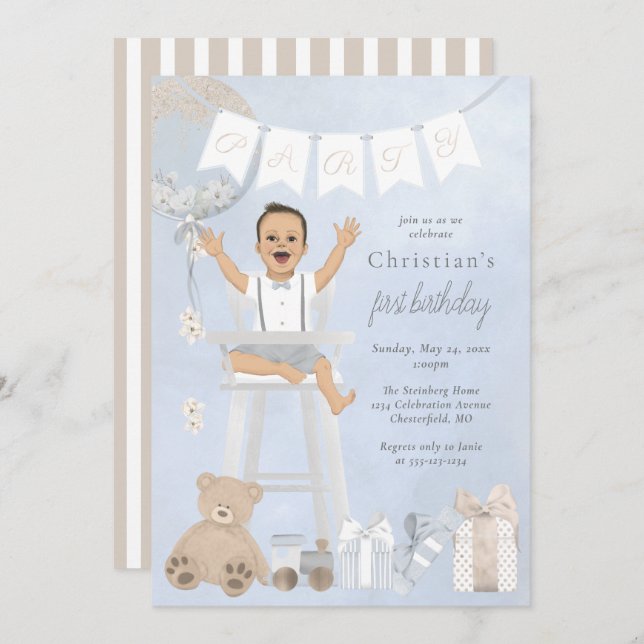 Invitación Nacimiento acuático en primera infancia en silla d (Anverso / Reverso)