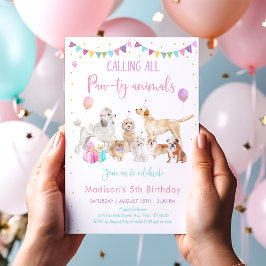Invitación Nacimiento animal de Puppy Dog Paw-ty