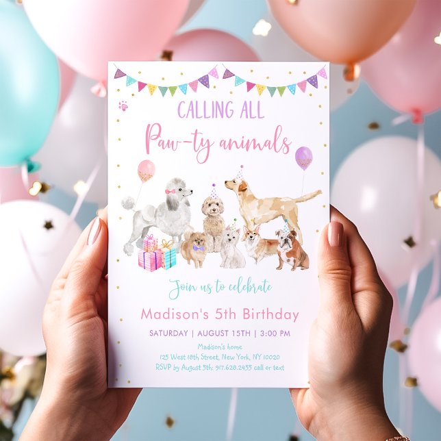 Invitación Nacimiento animal de Puppy Dog Paw-ty (Subido por el creador)