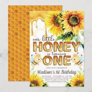 Invitación Nacimiento de Abeja Nacimiento Primer Giro