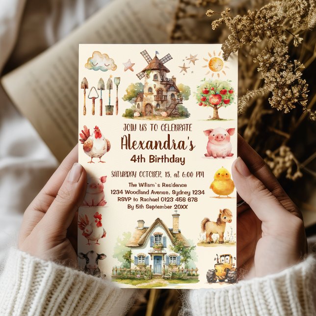 Invitación Nacimiento de animales de granja (Subido por el creador)