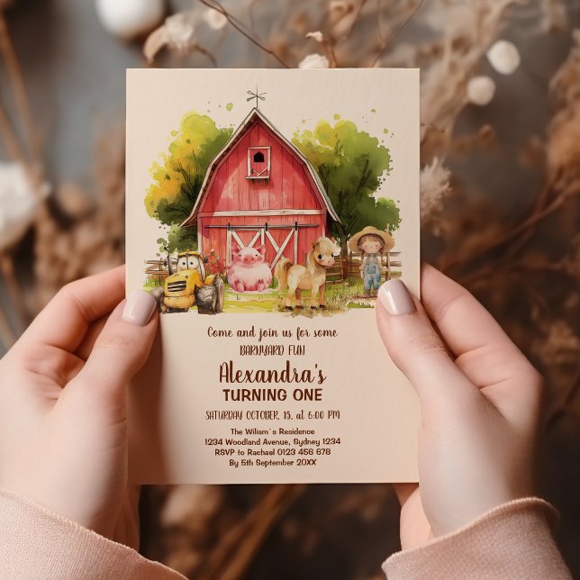 Invitación Nacimiento de animales de la granja Barnyard (Subido por el creador)