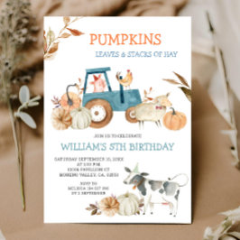 Invitación Nacimiento de animales de la granja de calabaza de