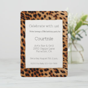 Invitación Nacimiento de animales de moda Leopard