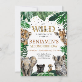 Invitación Nacimiento de animales de Safari de la Selva Tropi