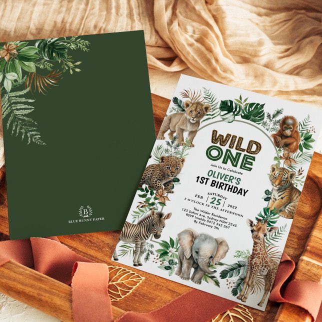 Invitación Nacimiento de animales salvajes de una selva (Subido por el creador)