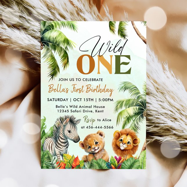 Invitación Nacimiento de animales salvajes de una selva (Subido por el creador)