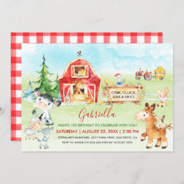 Invitación Nacimiento de Barnyard y animales de granja