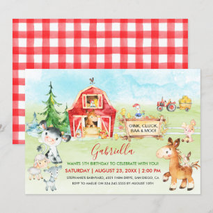 Invitación Nacimiento de Barnyard y animales de granja