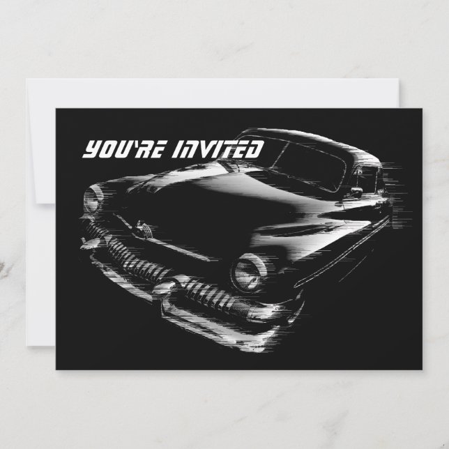 Invitación Nacimiento de Black Flash Car (Anverso)