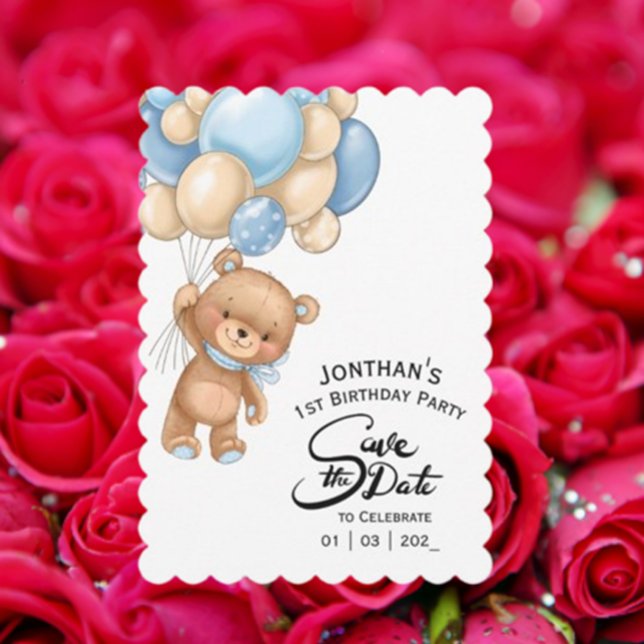 Invitación Nacimiento de Blue Boy Bear (Subido por el creador)