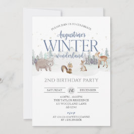 Invitación Nacimiento de Blue Winter Wonderland, cumpleaños n