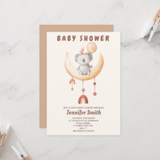 Invitación Nacimiento de Boho, móvil, pequeña ducha de bebé k