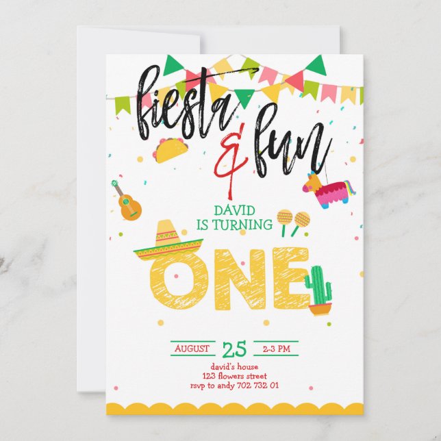 Invitación Nacimiento de Boy First Fiesta (Anverso)