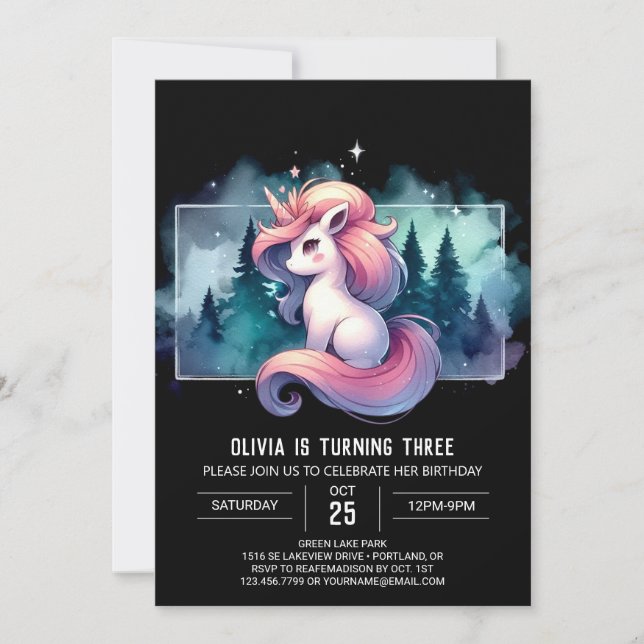Invitación Nacimiento de Caballo Pequeño y Soñado (Anverso)