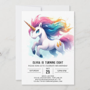 Invitación Nacimiento de Caballo Personalizado de Acuarela
