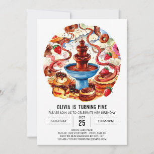 Invitación Nacimiento de chocolate de fuente colorida