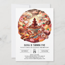 Invitación Nacimiento de chocolate pastel encantado