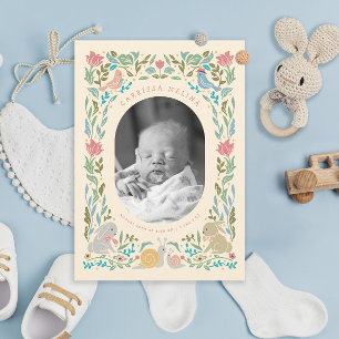 Invitación Nacimiento de foto del Pastel de Aves de la Primav