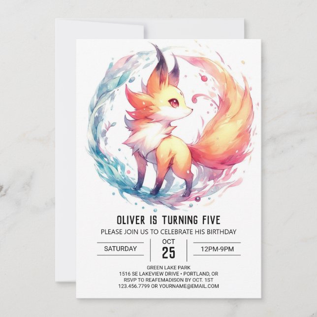 Invitación Nacimiento de Fox Children de juguete (Anverso)