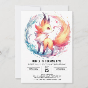 Invitación Nacimiento de Fox Children de juguete
