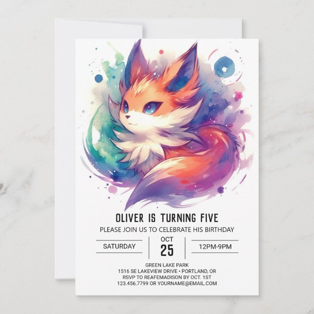 Invitación Nacimiento de Fox Children de juguete (Anverso)