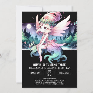 Invitación Nacimiento de hadas de bosque digital