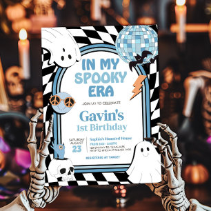 Invitación Nacimiento de Halloween de Boy Retro Ghost
