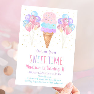 Invitación Nacimiento de Ice Cream Pastel