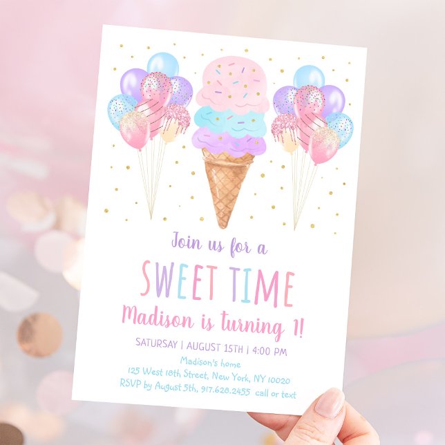 Invitación Nacimiento de Ice Cream Pastel (Subido por el creador)