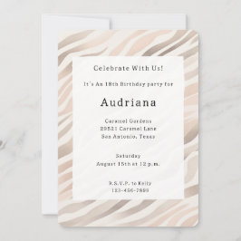 Invitación Nacimiento de impresión de animales de cebra de cr