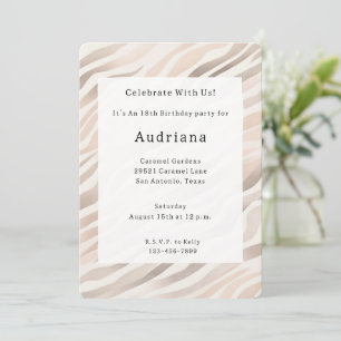 Invitación Nacimiento de impresión de animales de cebra de cr