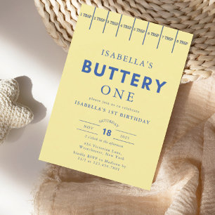 Invitación Nacimiento de la Butteria Amarilla de la Mantequil